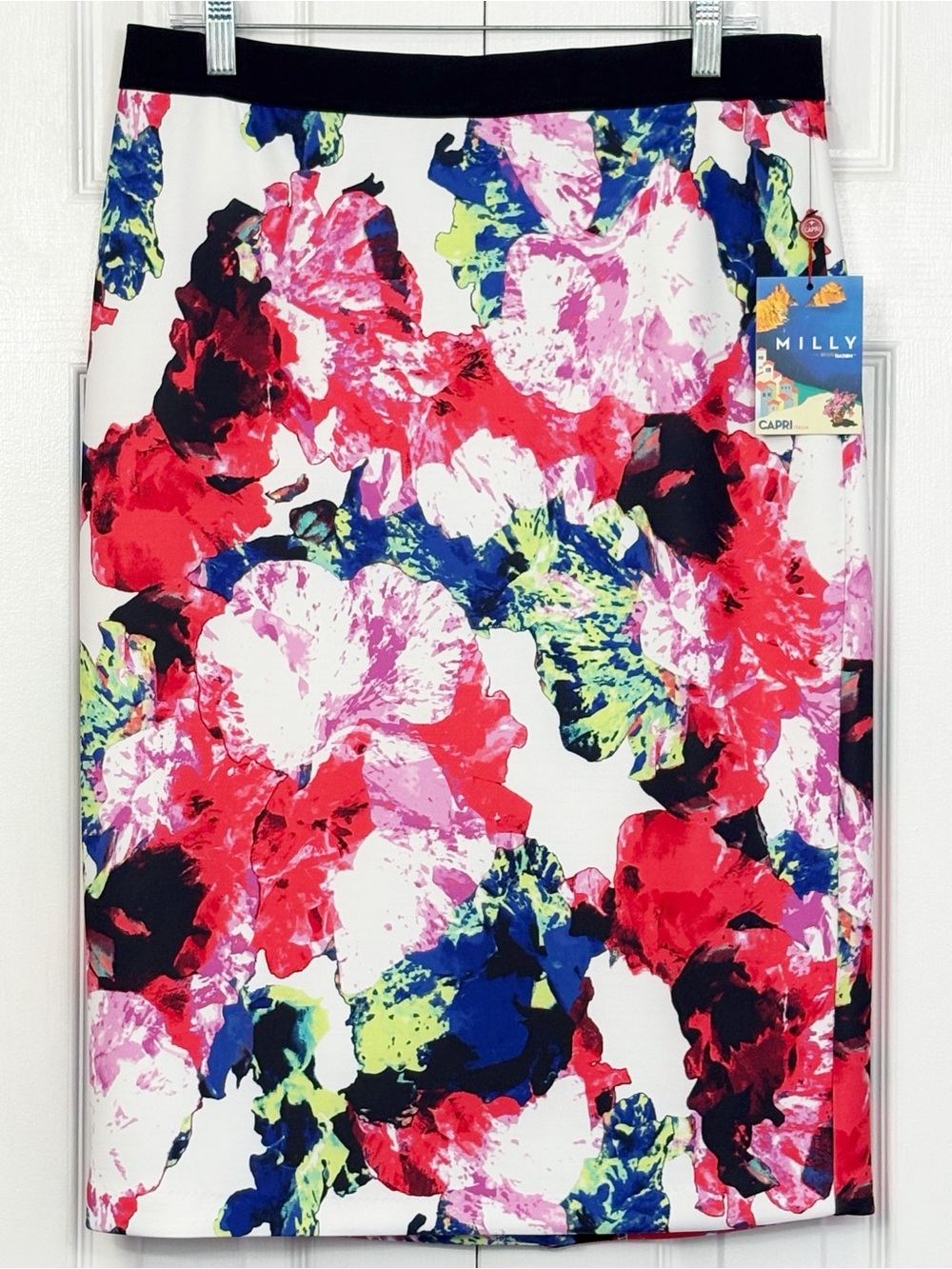 NWT Milly for Design Nation Capri Colorful Floral Midi Tube Skirt Large